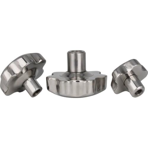 M6/8/10/12/14/16 Stainless Steel 304 Female Thread Star Knob Handles Star Shaped Through Hole Clamping Nuts Knob Plum Hand Wheel