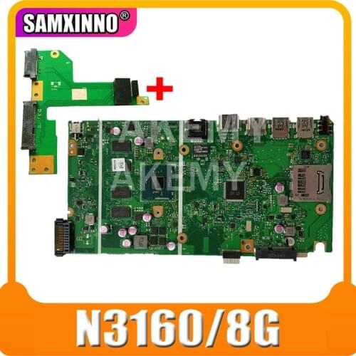 SAMXINNO For ASUS VivoBook Max X541NA-PD1003Y laptop motherboard X541NA mainboard X541N motherboard test 100% OK N3160U 8GB RAM