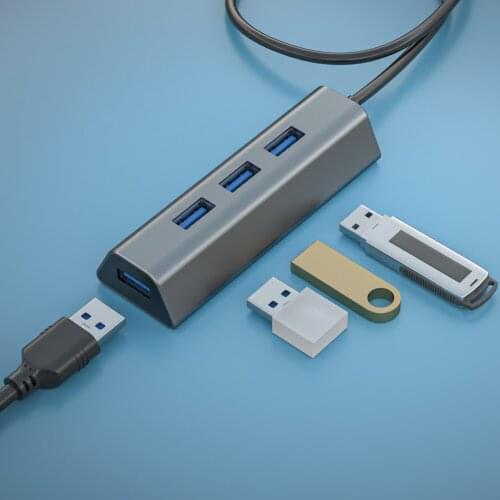 USB Ethernet Hub 4 Port 5Gbps USB 3.0 Splitter Adapter with Power Port for PC Computer Printer USB Flash Drive Portable HDD SSD