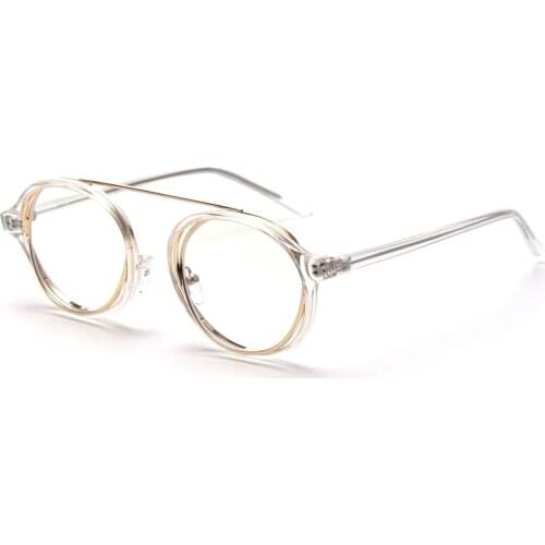Veshion Tr90 Blue Light Filter Glasses Round Frame Retro Clear Lens Transparent Acetate Glasses Frame Women Vintage Drop Ship