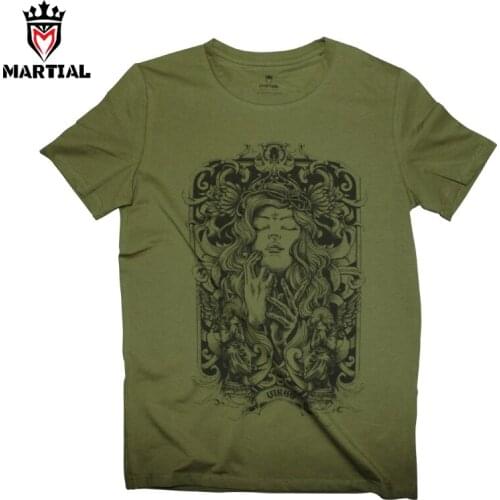 Martial:Virgo army green t shirts summer cotton t shirts