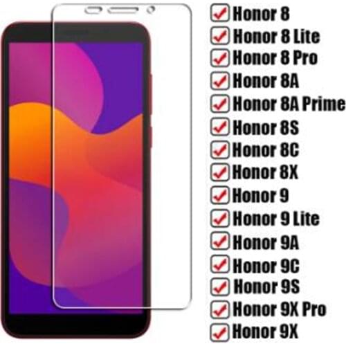 HD Tempered Glass For Huawei Honor 8 9 Lite 8A 8C 8X 8S Prime 9X Premium Pro 9S 9C 9A Honor8 Honor9 9Lite Screen Protector Film