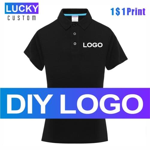 Ladies 100% cotton short-sleeved polo shirt custom printed embroidery company lOGO solid color comfortable polo shirt 3XL