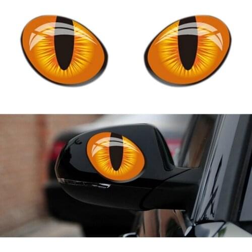 1pair Stereo Cat Eyes Paste Rearview Mirror Stickers Perspective Window Stickers Car Sticker for Car-Styling PVC 12CM X 10CM