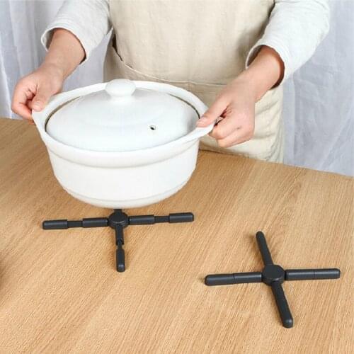 1Pc NEW Black Stretchable Non-slip Heat Resistant Pad Trivet Pan Placemat Pot Holder Mat Coaster Cushion Kitchen Accessories