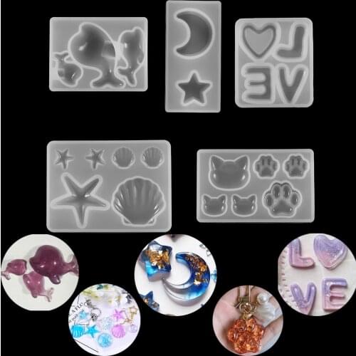 1pcs Silicone Mould Moon Shell Cat Pendant Earrings Molds For DIY Handmade Epoxy Resin Mold Jewelry Making Finding Tools