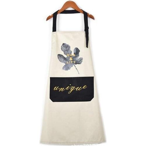 1 Piece of Waterproof Polyester Bib Apron Female Adult Bib Home Cooking Roasting Coffee Shop Cleaning Apron