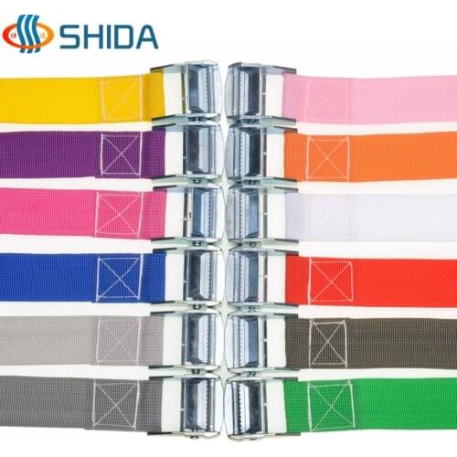 5PCS 2.5cm*50m-150m Colorful Ratchet Tie Down Belt Luggage Bag Lashing PP Webbing Strap With Metal Buckle,Fixed Cargo Retractor