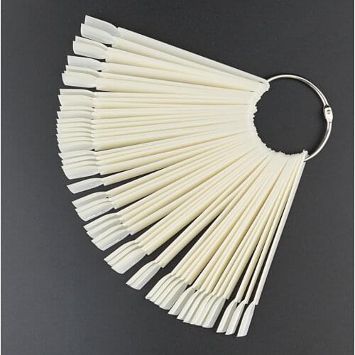 50 PCS False Nail Art Tips Sticks Nail Polish Color Card Plates Display Swatches Nail Art Practice Templates