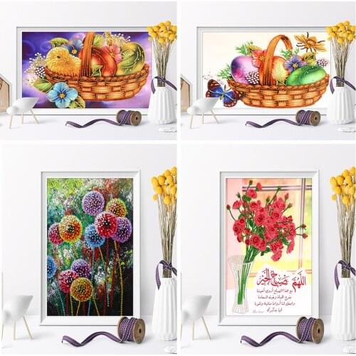 5D Special Shaped Drill Diamond Painting Flower Fruit DIY Cross Stitch Art Craft Home Wall Painting Decor Art Gift Holiday Gift
