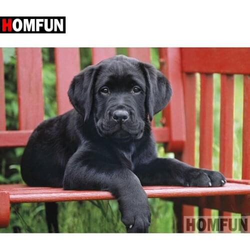 HOMFUN 5D DIY Diamond Painting Full Square/Round Drill "Animal dog" 3D Embroidery Cross Stitch gift Home Decor Gift A08187