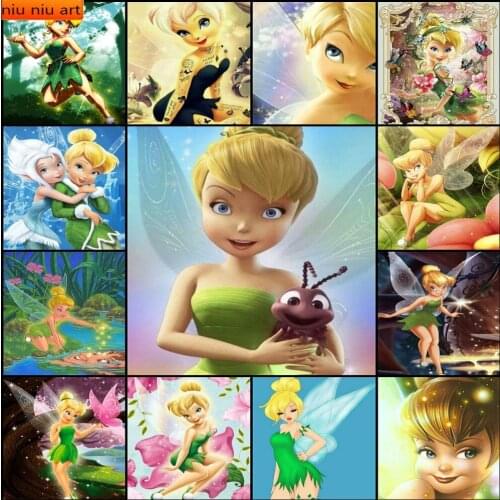 Disney Square Drill Embroidery 5D Diamond Painting"Cartoon Princess Tinkerbell"Embroidery Cross Stitch Mosaic Home Decor