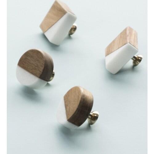 White Stone Kitchen Cabinet Knob Wooden Drawer Knobs Copper Dressing Table Pulls Round Wardrobe Door Handle Modern Closet Knob