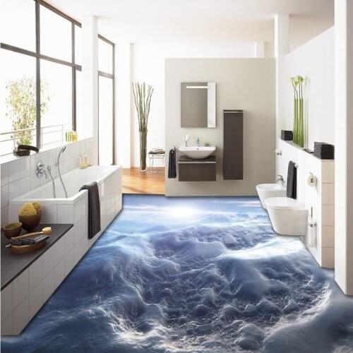 Free Shipping aisle bedroom kitchen flooring painting beautiful sky self-adhesive PVC floor wallpaper mural