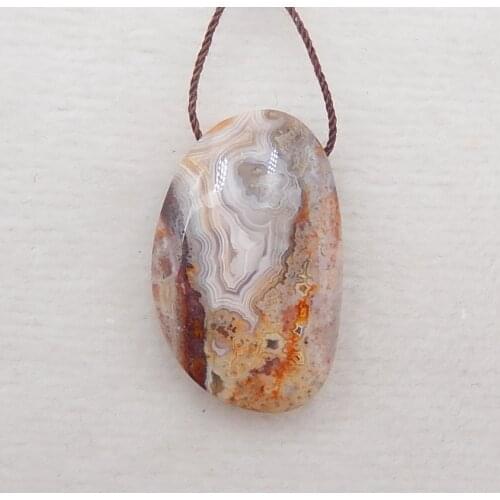 Semiprecious stone Jewelry,Birthday Gift.Natural Crazy lace rosetta stone fashion Pendant necklace Bead 32x20x8mm,7.9g