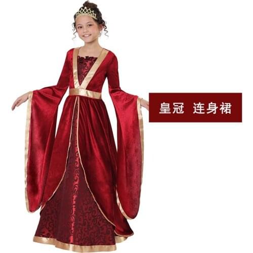 Halloween childrens day school stage play performance childrens Renaissance girl girl princess noble costume