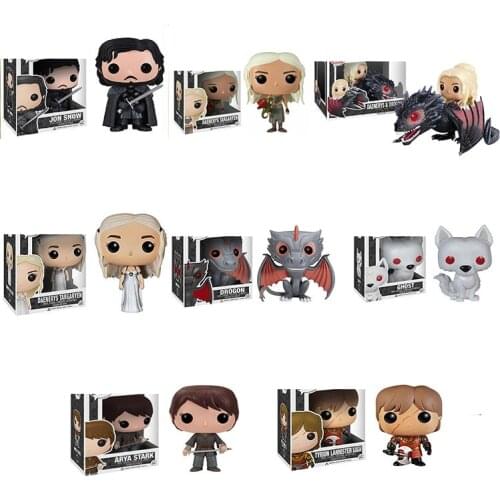 Action Figure Vinyl Dolls Game of 8 Throne Rob Stark Grey Wind Arya Nymeria Jon Snow Ghost with Original Box Free Shipping