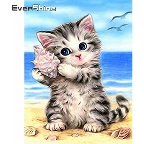 Evershine 5D Diamond Painting Cartoon Diamond Mosaic Animal Full Set Diamond Embroidery Cat Art Kits Cross Stitch Rhinestone