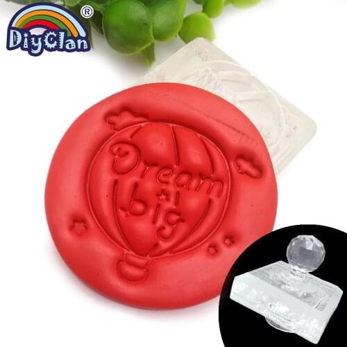 Handmade Balloon Pattern Soap Stamp Mold Diy Dream Big Glass Soap Making Chapter Tools Acrylic Soap Seal With Handle Z0195QQ