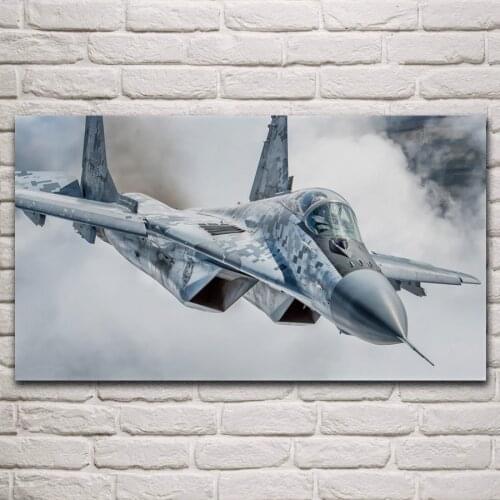 Fighter artwork mig 29 aircraft fabric poster living room home wall decorative canvas art print KM320