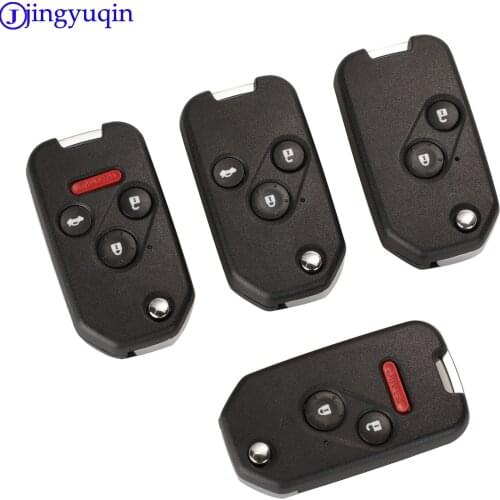 Jingyuqin 2/3/4 Buttons Folding Flip Remote Key Shell Cover For Honda Odyssey Rigeline Accord CRV Civic With Panic Buttons