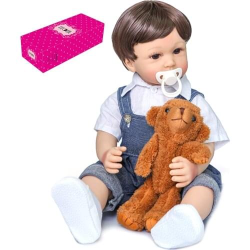 60cm Decdeal Soft Silicone & Cotton Body Realistic Baby Dolls Fashion Boy Doll Baby Reborn Toys Toddler Birthday Gifts