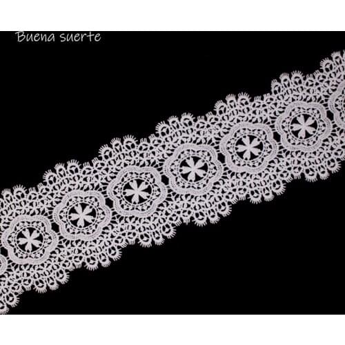 Buena Suerte 10cm High Quality Milk Silk Embroidered Lace Ribbon Sewing Applique Lace Trims Tape Wedding Party Decor Craft TM020