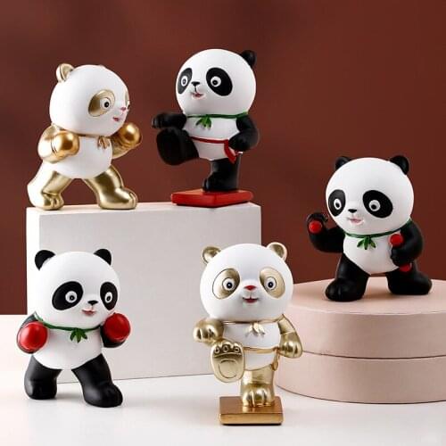 Cute Panda Moss Micro Landscape Figurine Decoration Resin Funny Panda Babies Ornament Fairy Garden Miniature Christmas Decor