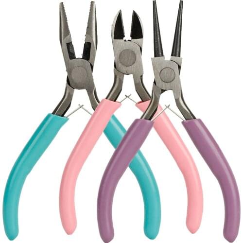 3Pcs Mini Jewelry Pliers DIY Jewelry Making Maintenance Tool Steel Hardware Tool Kit Copper Wire Cutting Oblique Plier Jeweler