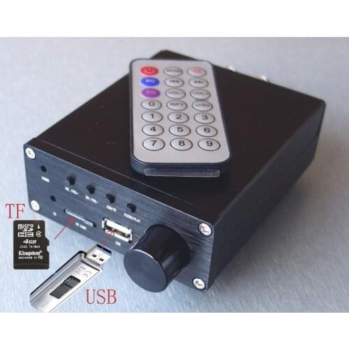 DC12V 50W+50W mini amplifier using TPA3116 Lossless HD WAV MP3 player digital amplifier Stereo Car amplifier