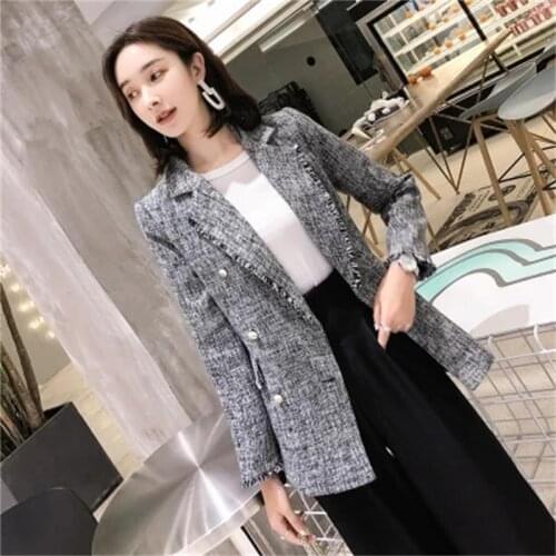 Fashion Blazers Women jacket spring Autumn New High end Jacket Women Long Sleeve Striped Classic Small Suit Female Blazers coat