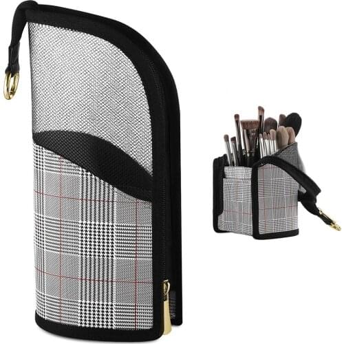 2pcs Fashion Makeup Storage Bag Portable Brush Simple Large-Capacity Makeup Tool Storage Dust-Proof Brush Set Brush Tube