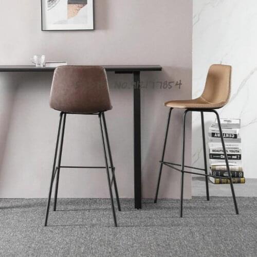 Light Luxury Nordic Bar Stools Modern Minimalist Net Red Front Desk High Stools Bar Stools Home Backrest Bar Stools