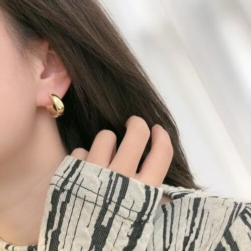 925 Sterling Silver Earring Fashion Wide-brimmed Round Zircon Earring Croissants Ear Ring French Style OL Woman Girl Ear Jewelry