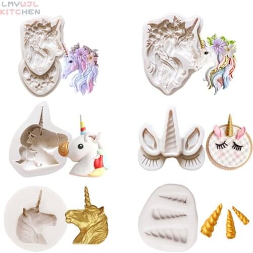 Unicorn Series Cake Silicone Mold DIY Baking Cake Decoration Accessories Unicorn Chocolate Fudge Mold Handicraft Epoxy Mold