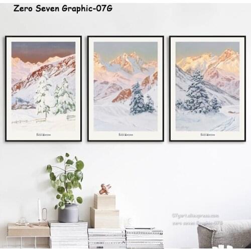 Nordic Abstract Oil Painting Snow Mountain Canvas Art Print Print Poster Wall Living Room Bedroom Home Decorative Unique Fresco