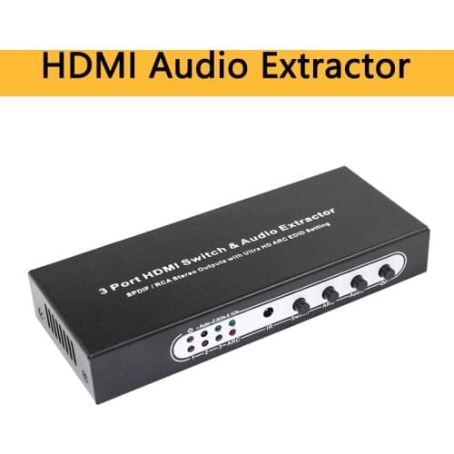 HDMI Audio Extractor Splitter 3 In 1 Out 4K ARC 3HDMI Switch Box Selector Optical SPDIF L/R Audio Out for TV PC
