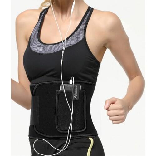 Back Waist Trimmer Sweat Belt Body Shaper Corset Waist Trainer Weight Loss Sweat Band with Pocket Bodybuilding Slimming Gym Belt