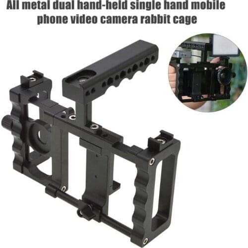 Universal Handheld Rabbit Cage Stabilizer Mount Camera Accessories Aluminium Alloy Poratble Suitable for Most Smartphones Stable