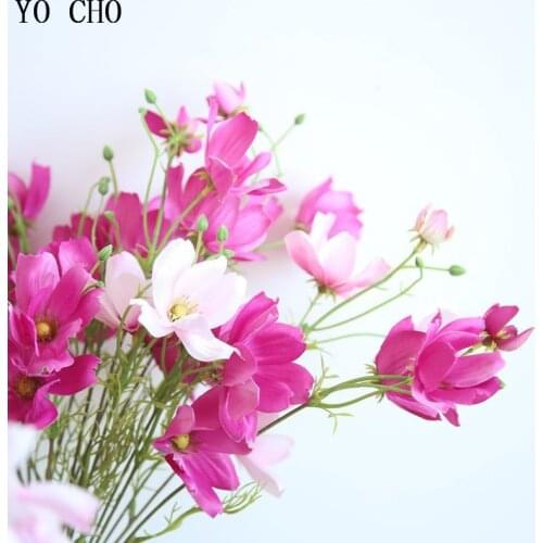 YO CHO 3 Branches Artificial Coreopsis Flowers for New Year Home Wedding Decor Fake Flore Desk Room Vase DIY Silk Galsang Flower