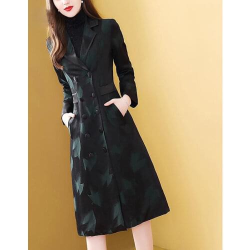 2021 Spring Autumn Trench Coat Women Double Breasted Chic Windbreaker with Belt New Fashion Korean Style Casual Outerwear D193