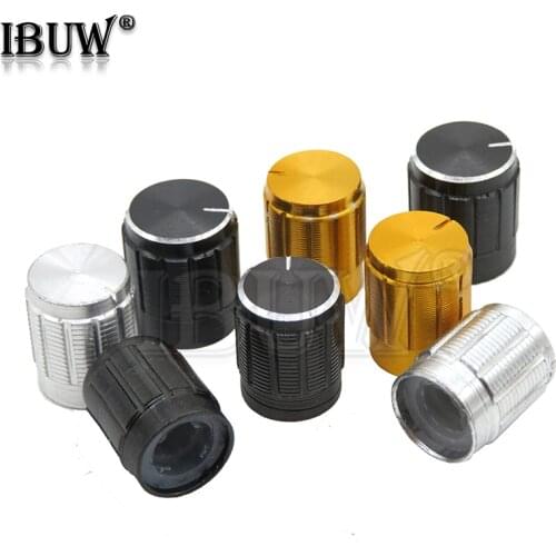 10PCS 13*17mm 15*17mm potentiometer 13*17 15*17 knob rotation switch volume control knob black silvery aluminum alloy WH148