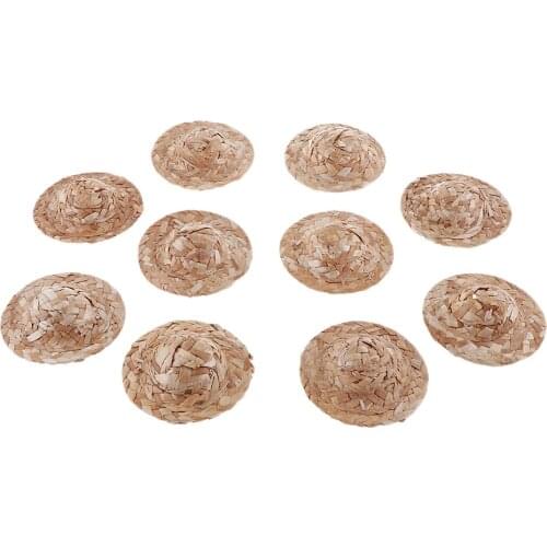 10Pcs Straw Bowler Doll Hat Headdressing Clothes Decor For Salon