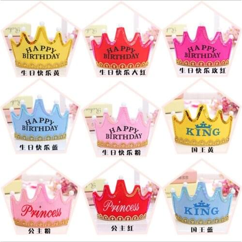 10pcs Birthday children party supplies BIRTHDAY HATS Crown Light-Up led luminous hoop dress hats Event Party Favors Gift