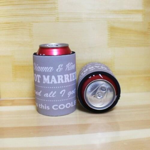 100pcs/lot Custom Design Stubby Holder for Your Birthday Party Real Neoprene Can Cooler With Bottom Printed Stubbies For Bar