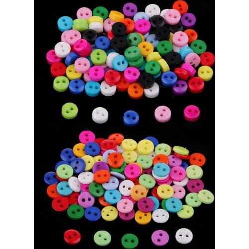 100Pcs Candy Colorful Flatback Resin Button for CardMaking DIY