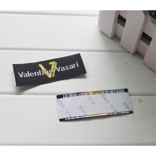 Back adhesive woven clothing labels peel then stick private brand labels for clothing 1000pcs lot