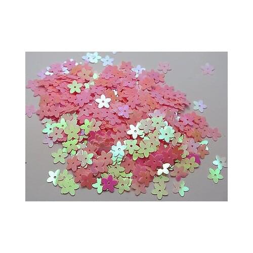 2000 Pink AB 10mm Flowers Loose sequins Paillettes Sewing Wedding Craft
