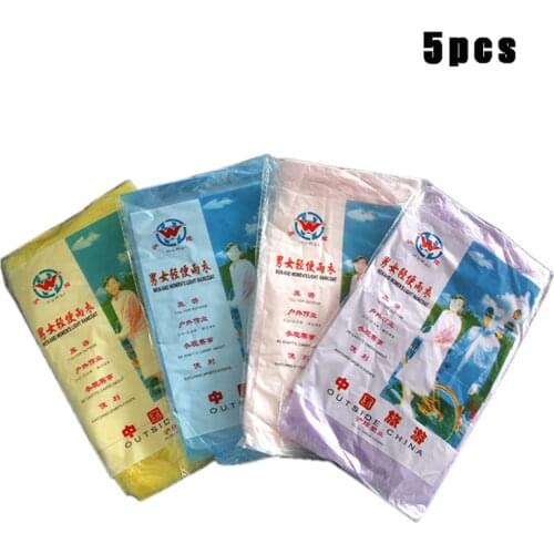 5pcs Disposable Raincoat Outdoor Hiking Mountain Travel Waterproof Rain Poncho Coat Adult Clear Camping Hoodie Rainwear Hiking