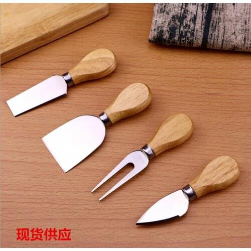 50 sets *4pcS/sets Knives Bard Set Oak Handle Cheese Knife Kit Kitchen Cooking Tools Useful Accessories